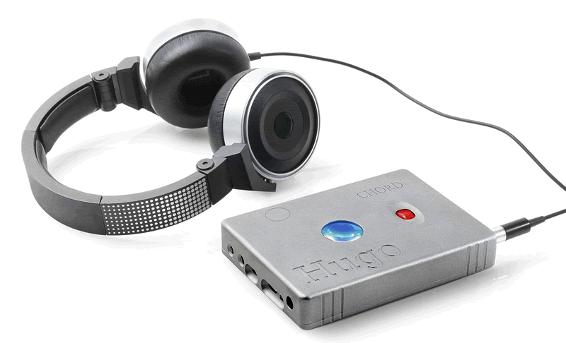 Chord Electronics Hugo headphone amp with headphones